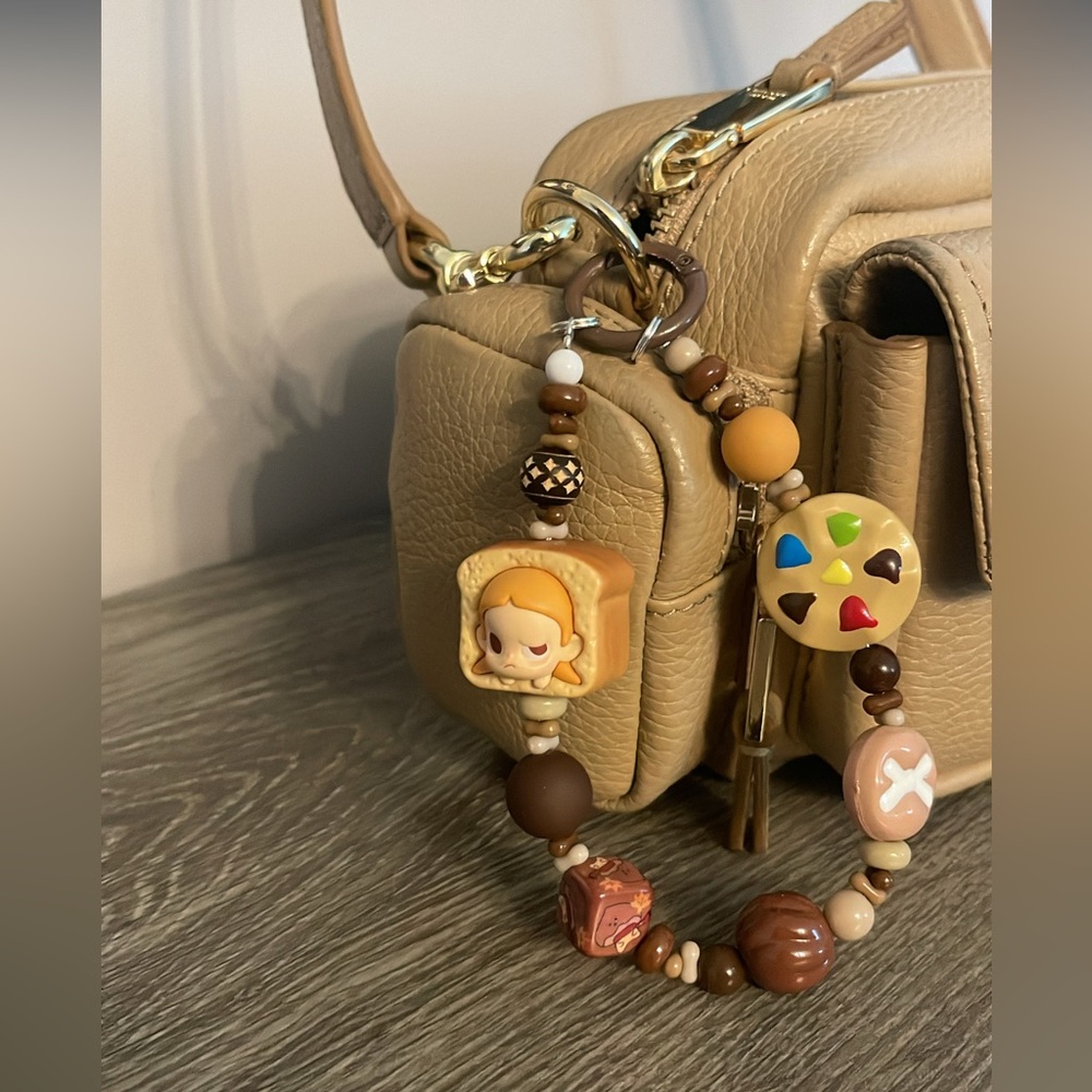 Handmade Bag charm with Popmart Pop bean Zsiga